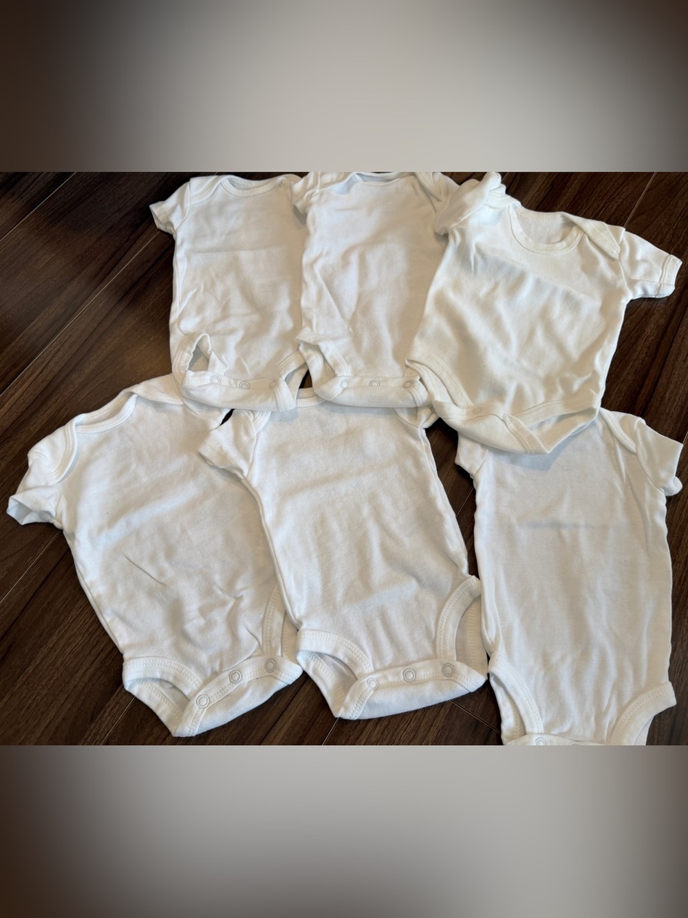 Carter's White Short-Sleeve Baby One-Piece Bodysuits - Pack of 6